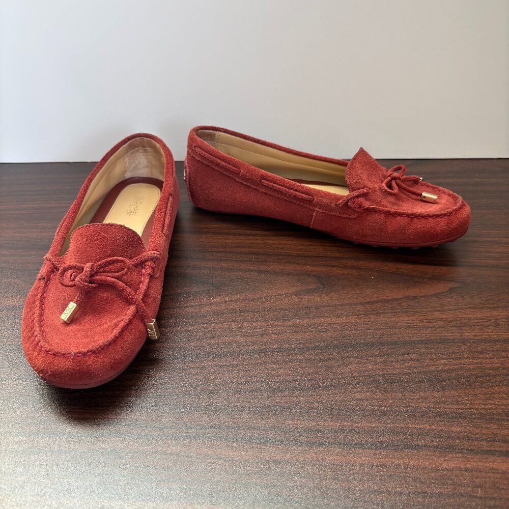 Michael Michael Kors Daisy Suede Moccasin Flats Red/Mandarin Country Club 7.5